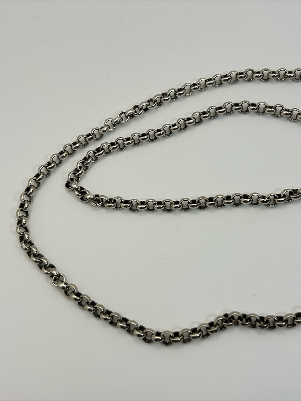 Brighton Dangling Hearts Chain Belt 40"L Round Link Silver Plated Vintage - Picture 8 of 12